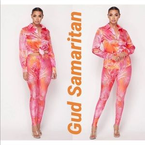 Miami nights two piece pants leggings said suit